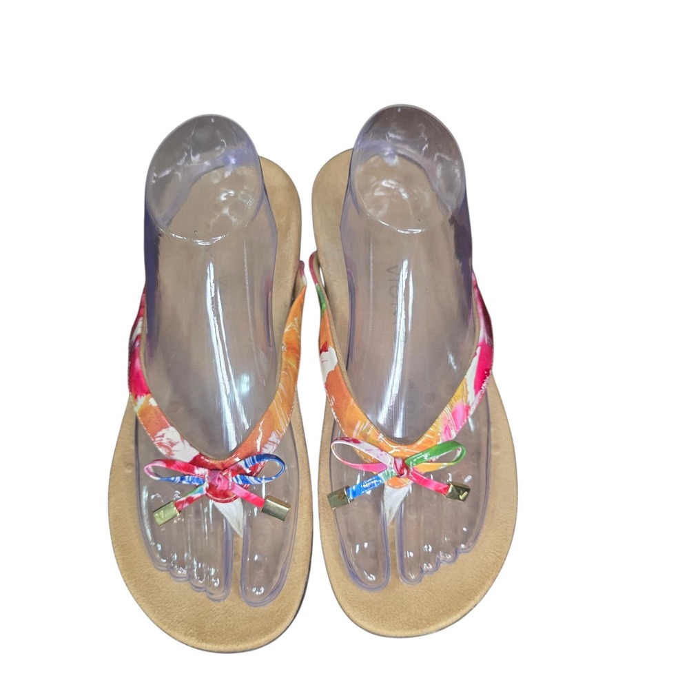 Vionic Multicolor Floral Satin Thong Sandals - Picture 5 of 8